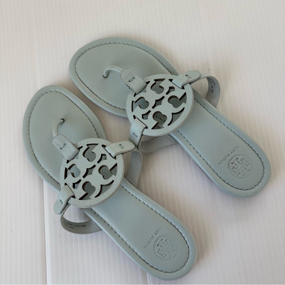 Tory Burch Miller Sandals Seltzer Blue, 9
